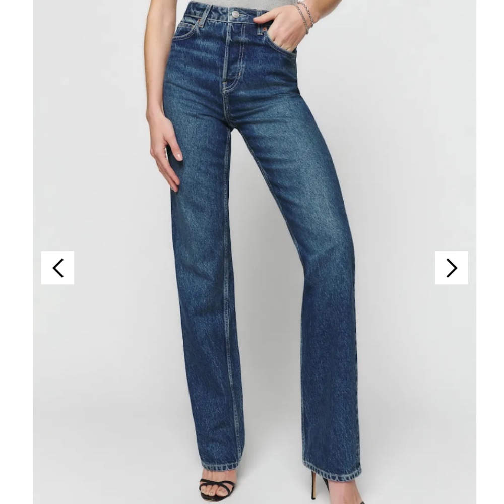 Reformation Cynthia High Rise Straight Jeans Blue - Size 28